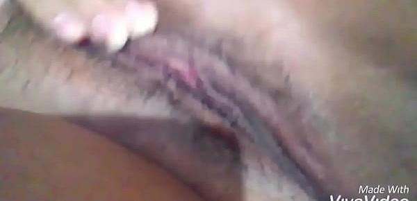  When my slut wife was pregnant fingering her hairy pussy